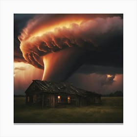 Tornado Over A House Canvas Print