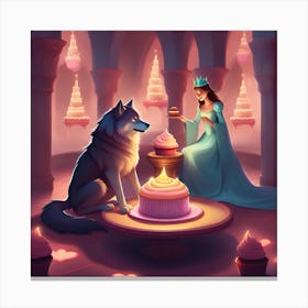 Princess And Wolf Canvas Print