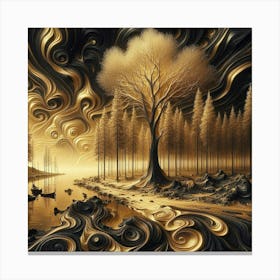 Tree Of Gold 4 Canvas Print