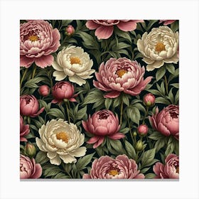 Peony Pattern Canvas Print