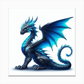 Blue Midnight Dragon Canvas Print