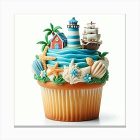 Cupcake With Lighthouse 1 Canvas Print