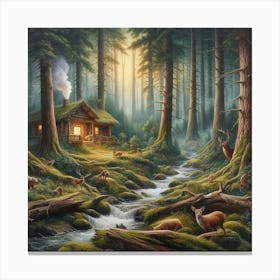 Cabin In The Woods 1 Canvas Print