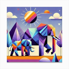 The Flourishing Friends Elephants Canvas Print