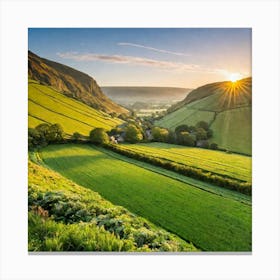 Sunrise Over The Dales 3 Canvas Print