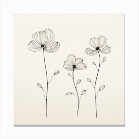 Flowers On A White Background 1 Canvas Print