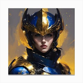 Blue And Gold Warrior Canvas Print