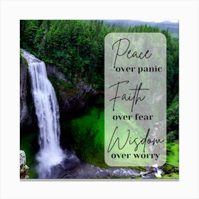 Peace over panic Quote Canvas Print