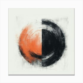 Black And Orange Circle Canvas Print