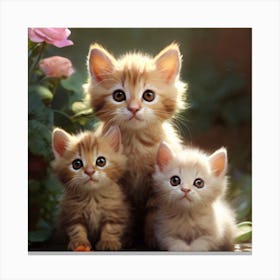 Three Kittens Canvas Print