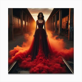 Red Smoke Canvas Print