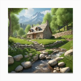 House In The Mountains 15 Canvas Print