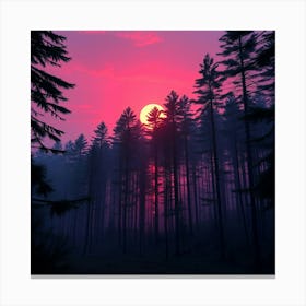 Sunset In The Forest 13 Canvas Print