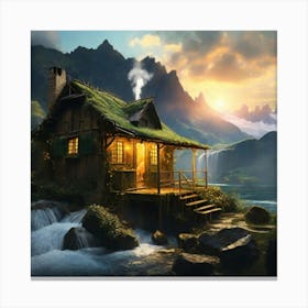 Cabin In The Mountains 7 Canvas Print