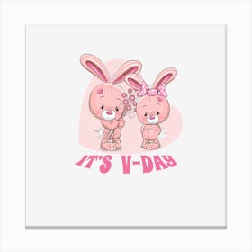 V Day Rabbite Canvas Print