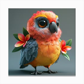 Little Cute Parrot 1 Canvas Print