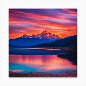 Sunset Over The Mountains Canvas Print