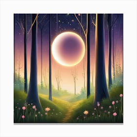 Moonlight In The Forest Canvas Print