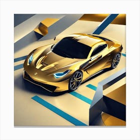 Golden Ferrari 4 Canvas Print