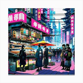 Neon Street Food 1 Canvas Print