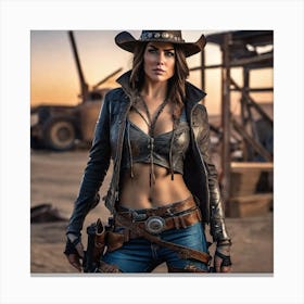 Apocalyptic Cowgirl Canvas Print