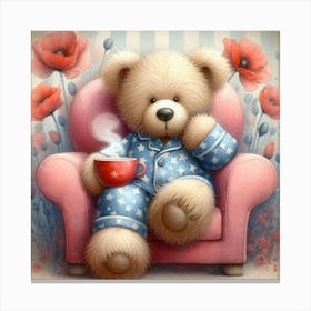 Teddy Bear In Pajamas Canvas Print