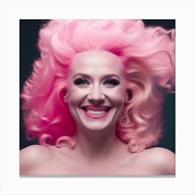 Pink Haired Woman Canvas Print