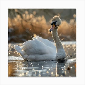 Swan In Winter 1 Canvas Print
