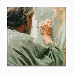 Portrait Of Jesus Painter Canvas Print