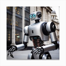 Robot In The City 9 Canvas Print