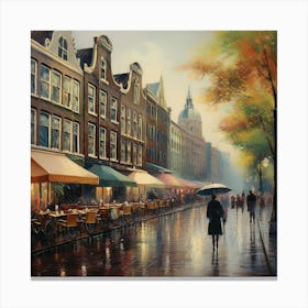 Rainy Day In Amsterdam 9 Canvas Print