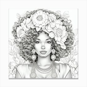 Afro Haired Girl Canvas Print