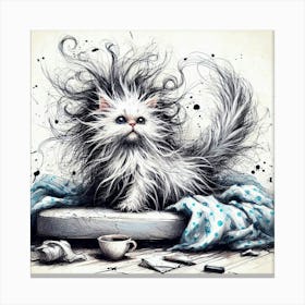 Cat With Hair Canvas Print