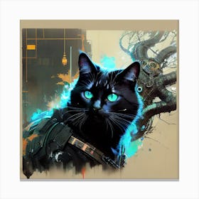 Black cat Ai Canvas Print