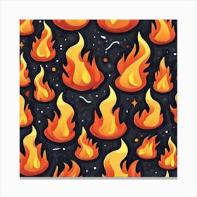 Seamless Pattern With Fire 1 Canvas Print