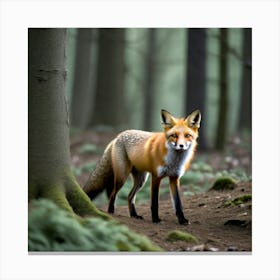 Red Fox In The Forest 12 Canvas Print