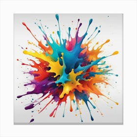 Colorful Paint Splash Canvas Print