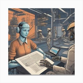 Robots In A Factory 4 Canvas Print