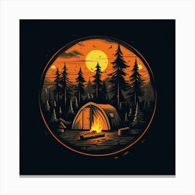 Campfire At Sunset 1 Canvas Print