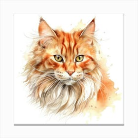 Cymric Longhair Manx Cat Portrait 2 Canvas Print