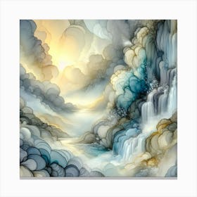 Waterfall In The Clouds Canvas Print