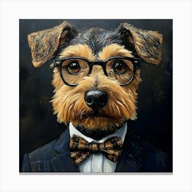 This Airedale Is All Business 6 Canvas Print