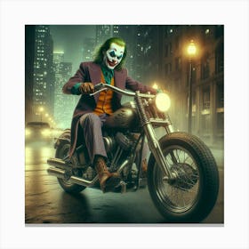 Joker On A Motorcycle 14 Canvas Print