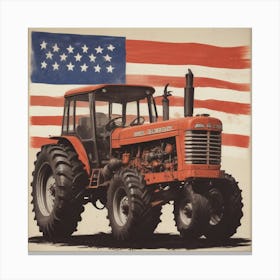 American Flag Tractor 5 Canvas Print