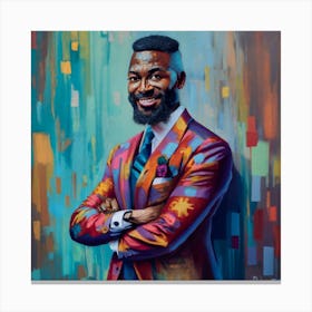 African Man In Colorful Suit Canvas Print