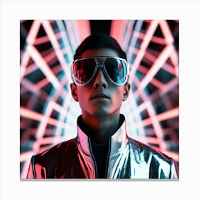 Futuristic Man In Sunglasses Canvas Print