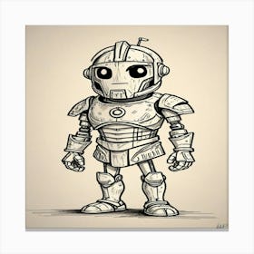 Robot Drawing Canvas Print