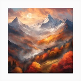 Mountain Landscape Painting Canvas Print