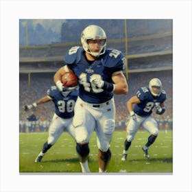 The Iron Defender Football Player in Full Gear Canvas Print