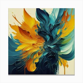 Gorgeous, distinctive yellow, green and blue abstract artwork 2 Canvas Print